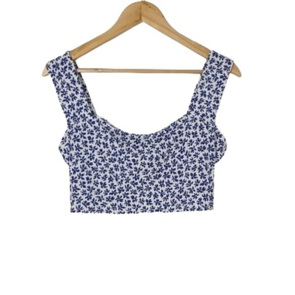 NWOT Reformation Rika Blue Floral Bombay Knit Top Women's Size L - Picture 6 of 14